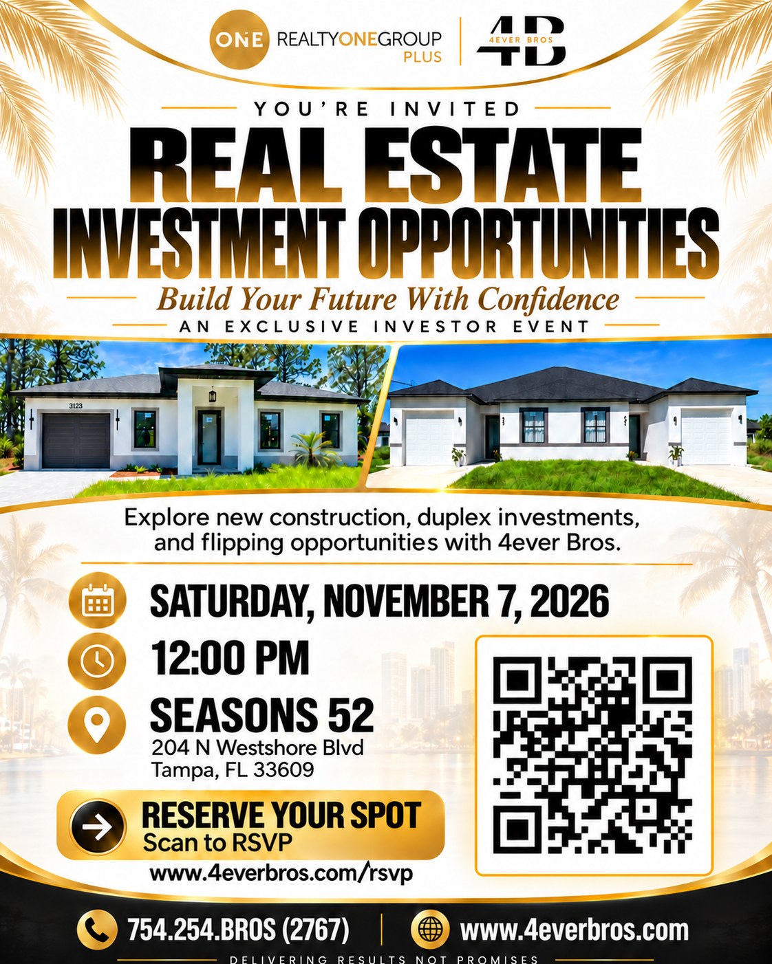 Event flyer: 4Ever Bros 4 Investors
